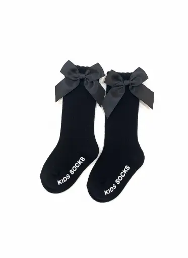 [11324] Girls long socks with bow 236