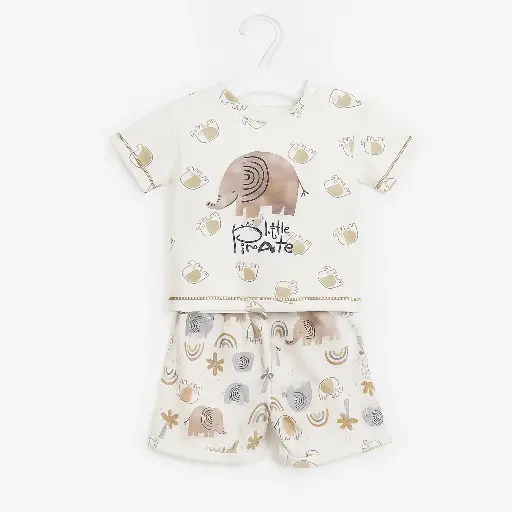 [5398] Baby Elephant T-shirt and shorts set 9260