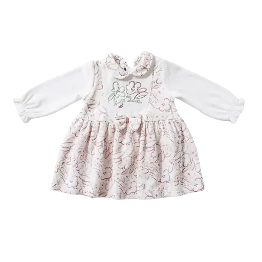 [11214] Velvet Snow Flowers Dress 19249