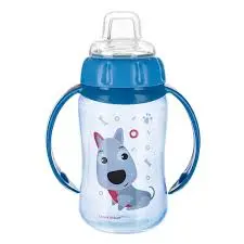 [1813] Canpol babies Training Cup Silicon Spout 320ml CUTE ANIMALS blue  56/512