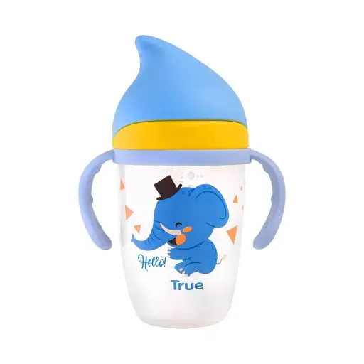 [20014] True Gold Weighted Straw Cup 300ml 12m+ Elephant 4801