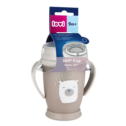 [10445] Lovi No Spill Cup Junior 250ml Silicone Straw Model Buddy Bear 35/344