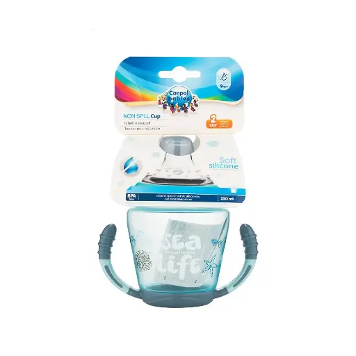 [1807] Canpol babies Non-spill Cup Soft Silicon Spout 230ml SEA LIFE 56/501